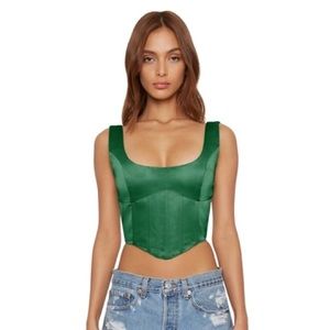Danielle Guizio Green Corset Top